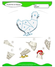 Puzzle Kes Yapıştır Çalışma Sayfaları